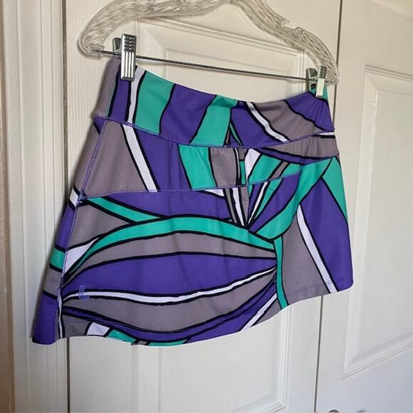 Lole Skort Color Block Multi-Color Mondrian Tennis Athletic‎ Women's Medium - Picture 4 of 8